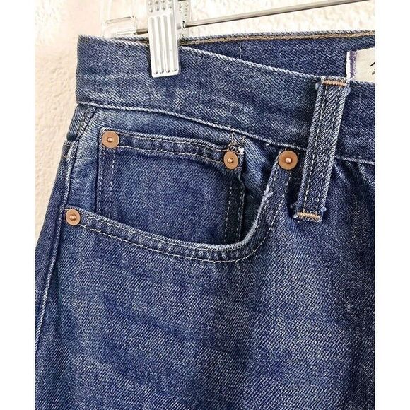 Madewell Baggy Straight Jeans Slouchy In Dark Worn Indigo Wash Size 26 - Picture 7 of 13